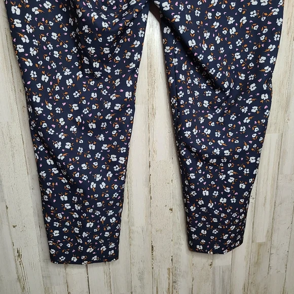 Eloquii Navy Blue Floral Casual Pants Ladies Size 16 - Picture 10 of 14